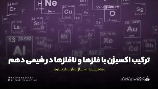 ترکیب اکسیژن با فلزها و نافلزها در شیمی دهم؛ مفاهیم، مثال‌ها و ساختارها